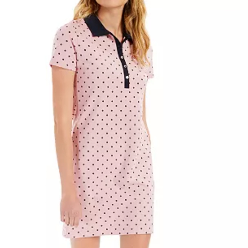 Tommy Hilfiger Pink & Blue Polka Dot Dress